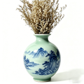 Celadon and Blue Mountain Landscape Vase