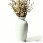 Glossy White Crackle Glaze Relief Vase
