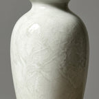 Glossy White Crackle Glaze Relief Vase