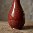 Mottled Crimson Pear-Shaped Vase
