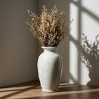 Glossy White Crackle Glaze Relief Vase