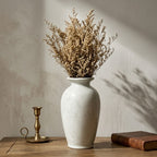 Glossy White Crackle Glaze Relief Vase