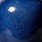 Blue Crackle Ceramic Vase with Dried Floral Arrangement