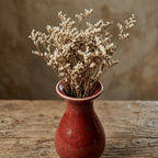 Mottled Crimson Pear-Shaped Vase
