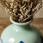 Celadon and Blue Mountain Landscape Vase